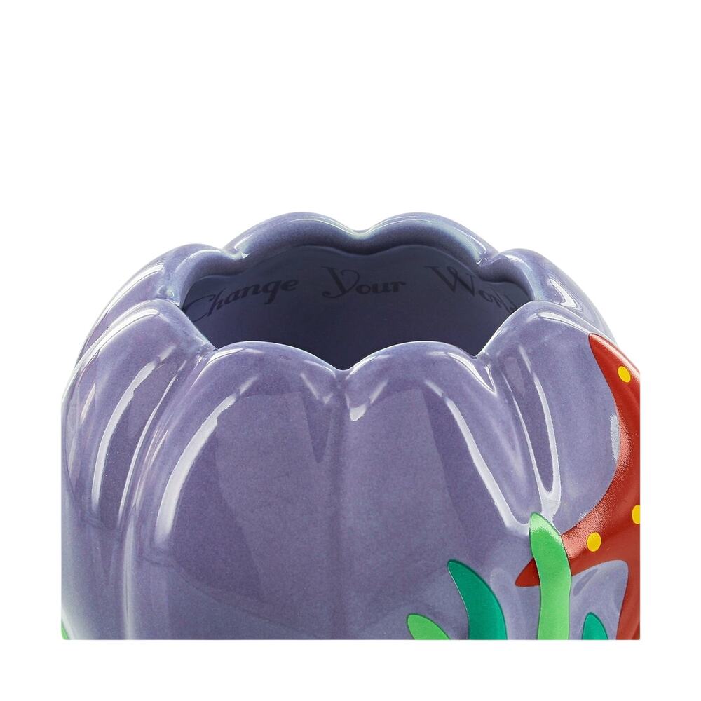 Disney The Little Mermaid Ariel Dinglehopper Ceramic Purple Coffee Mug Cup Vase - Picture 3 of 5